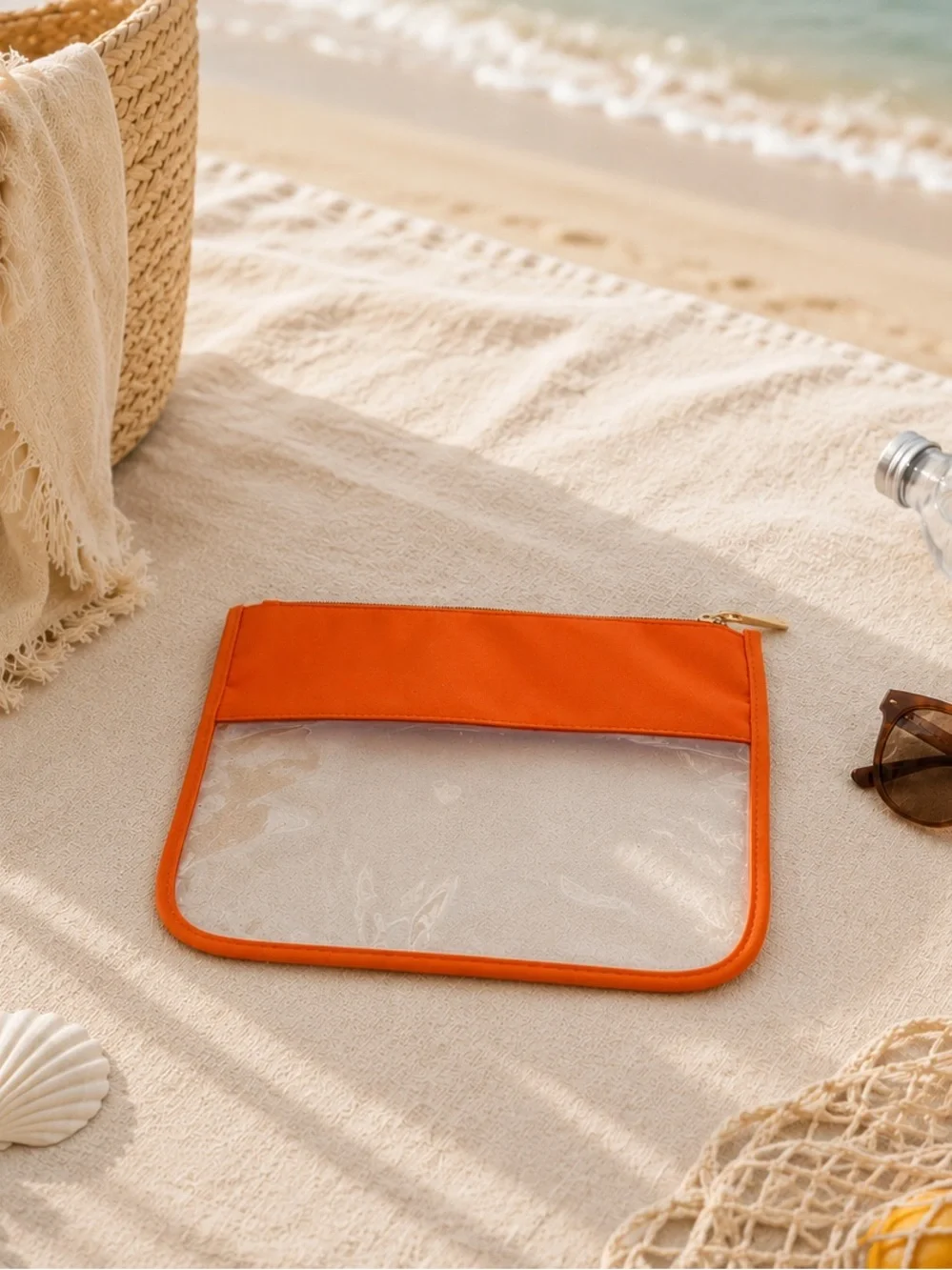 NEW Chenille Letter Clear Travel Pouch